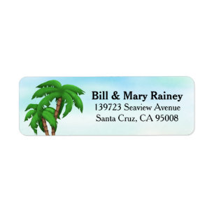 Tropical Palm Tree Return Address Label