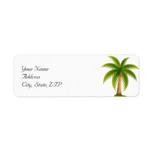Tropical Palm Tree Return Address Label