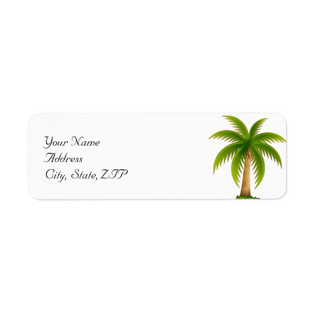 Tropical Palm Tree Return Address Label (Front)
