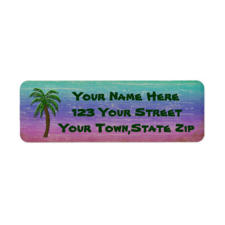 Tropical Palm Tree Return Address Labels