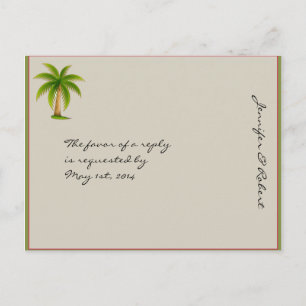 Tropical Palm Tree RSVP Postcard