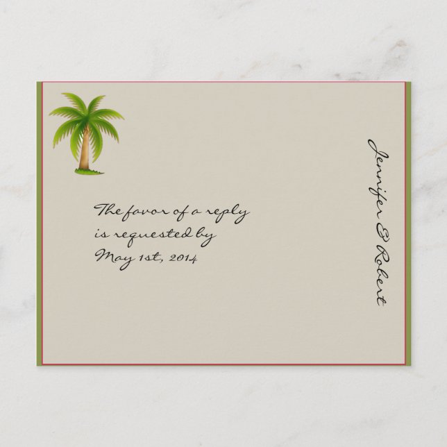 Tropical Palm Tree RSVP Postcard (Front)
