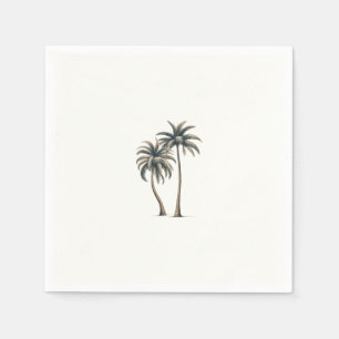 Tropical Palm Tree Rustic Coastal Wedding Napkin