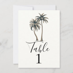 Tropical Palm Tree Rustic Wedding Table Number