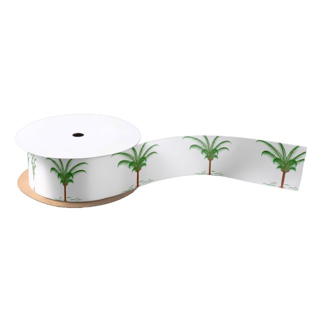 Tropical Palm Tree Satin Ribbon (Spool)
