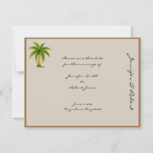 Tropical Palm Tree Save the Date Card