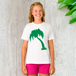 Tropical Palm Tree Silhouette Green Island Beach  T-Shirt