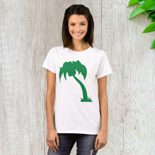 Tropical Palm Tree Silhouette Green Island Beach  T-Shirt