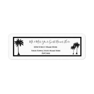 Tropical Palm Tree Silhouette Return Address Label