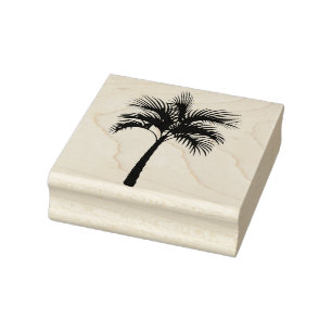 Tropical Palm Tree Silhouette Rubber Stamp