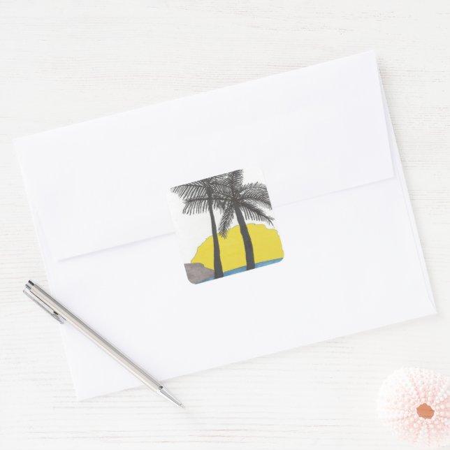 Tropical Palm Tree Sticker (Envelope)