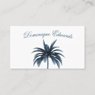 Tropical Palm Tree Stylish Blue Professional  Business Card