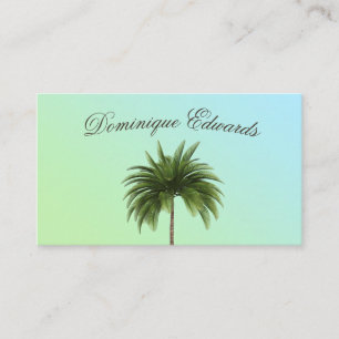 Tropical Palm Tree Stylish Green Professional Business Card