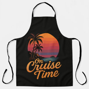 Tropical Palm Tree Sunset Cruise Vacation Apron