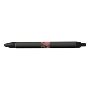Tropical Palm Tree Sunset Cruise Vacation Black Ink Pen