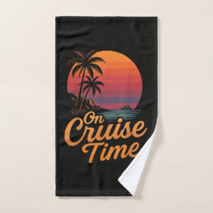 Tropical Palm Tree Sunset Cruise Vacation Hand Towel