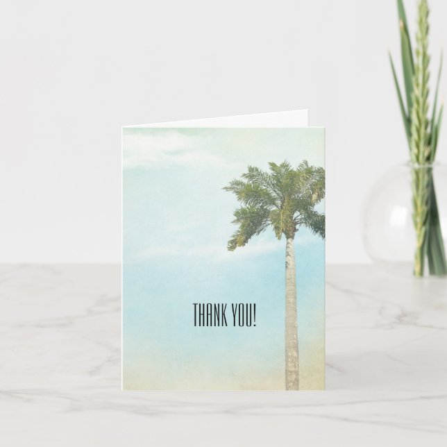Tropical Palm tree Thank You Card (Front)