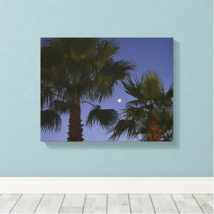 Tropical Palm Tree Wall Art Twilight Coastal