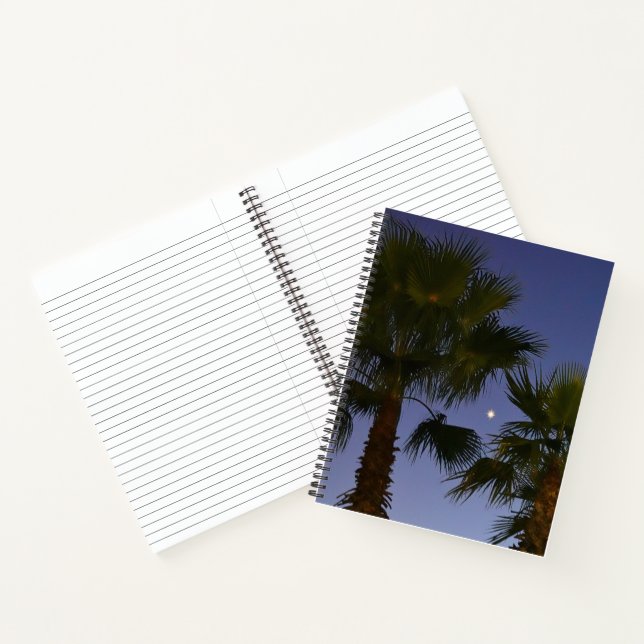 Tropical Palm Tree Wall Art Twilight Coastal Notebook (Inside)