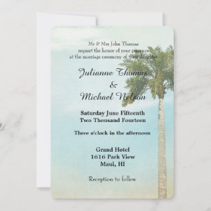 Tropical Palm Tree Wedding Invitation