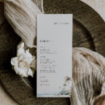 Tropical Palm Tree Wedding Menu Place Card<br><div class="desc">Tropical Watercolor Beach Scene,  wedding menu place card. Features,  modern black typography with 3 course menu. Personalise with guest name and add to your cart individually.</div>