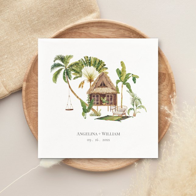 Tropical Palm Tree Wedding Napkin (Creator Uploaded)