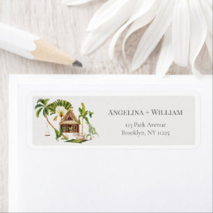 Tropical Palm Tree Wedding Return Address Return Address Label