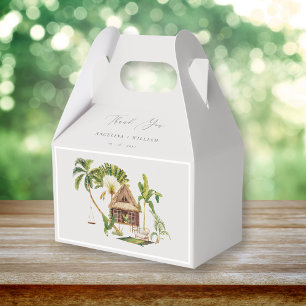 Tropical Palm Tree Wedding Thank You Favour Box