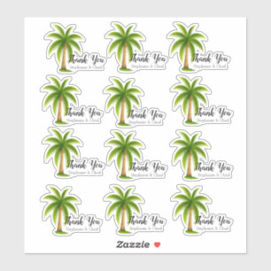 Tropical Palm Tree Wedding Thank You Set