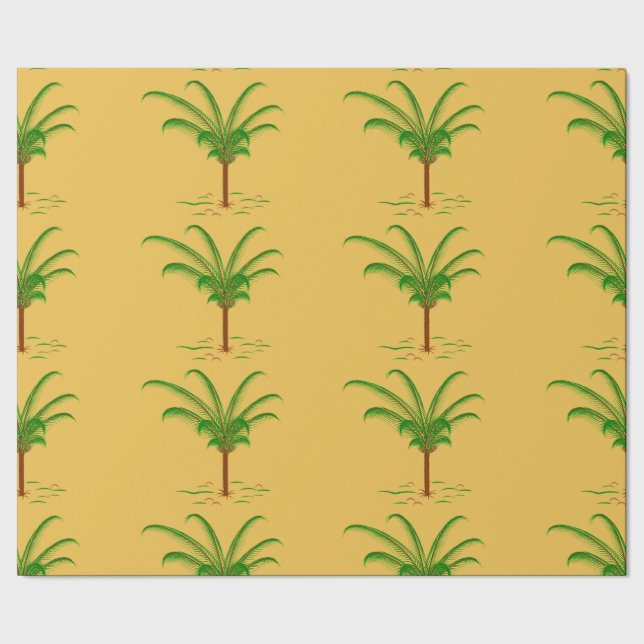 Tropical Palm Tree Wrapping Paper (Seam)