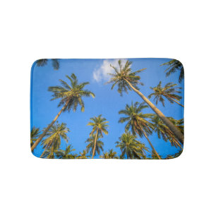 Tropical Palm Trees and Blue Sky Fun Summery Bath Mat