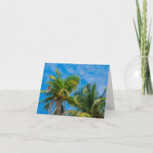 Tropical Palm Trees and Coconuts Thank You Card