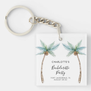 Tropical Palm Trees Bachelorette Party Favour Key Ring