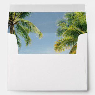 Tropical Palm Trees Beach 5x7 Wedding Invitation Envelope