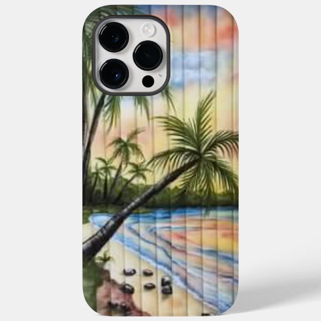 TROPICAL PALM TREES BEACH BLINDS Case-Mate iPhone CASE (Back)