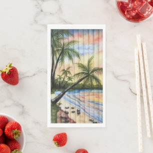 TROPICAL PALM TREES BEACH BLINDS NAPKIN