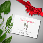 Tropical Palm Trees Beach Christmas Illustration  Holiday Card<br><div class="desc">Tropical Christmas greeting card,  with a palm trees illustration and script typography. With customisable lettering,  you add your own information. A cheerful way send holiday wishes to friends and family from the Beach.</div>