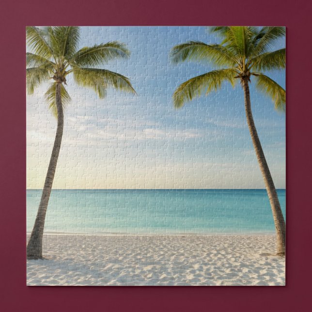 Tropical Palm Trees Beach Paradise Jigsaw Puzzle (Creator Uploaded)