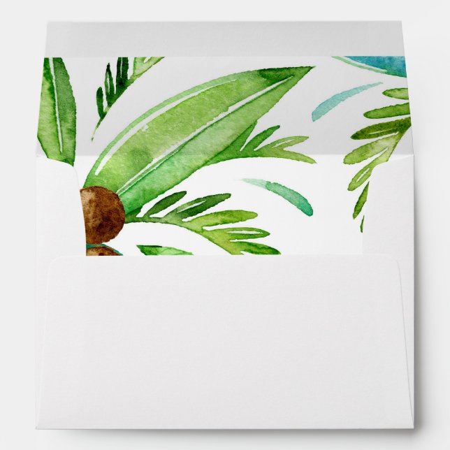 tropical palm trees beach party envelope (Back (Bottom))