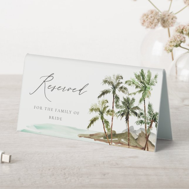 Tropical Palm Trees Beach Sand Wedding Reserved (In SItu (Table))