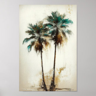 Tropical Palm Trees, Beach Wall Art Poster 