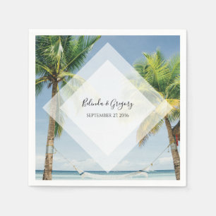 Tropical Palm Trees Beach Wedding   Napkin