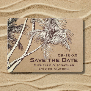 Tropical Palm Trees Beach Wedding Save The Date