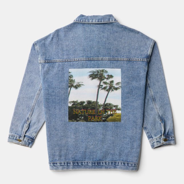 Tropical Palm Trees Blue Sky Stylish Summer Jacket (Back)