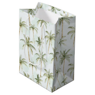 Tropical Palm Trees Bridal Shower Medium Gift Bag