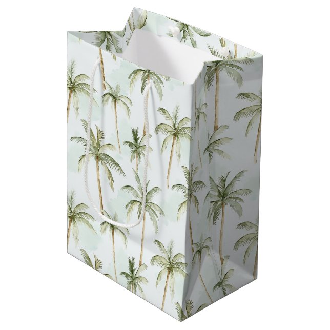 Tropical Palm Trees Bridal Shower Medium Gift Bag (Front Angled)