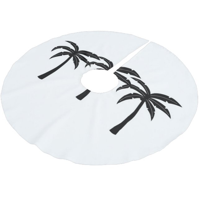 Tropical Palm Trees Brushed Polyester Tree Skirt (Angled)