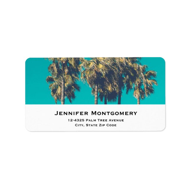 Tropical Palm Trees California Retro Label (Front)