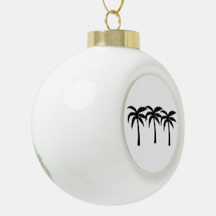 Tropical Palm Trees Ceramic Ball Christmas Ornament