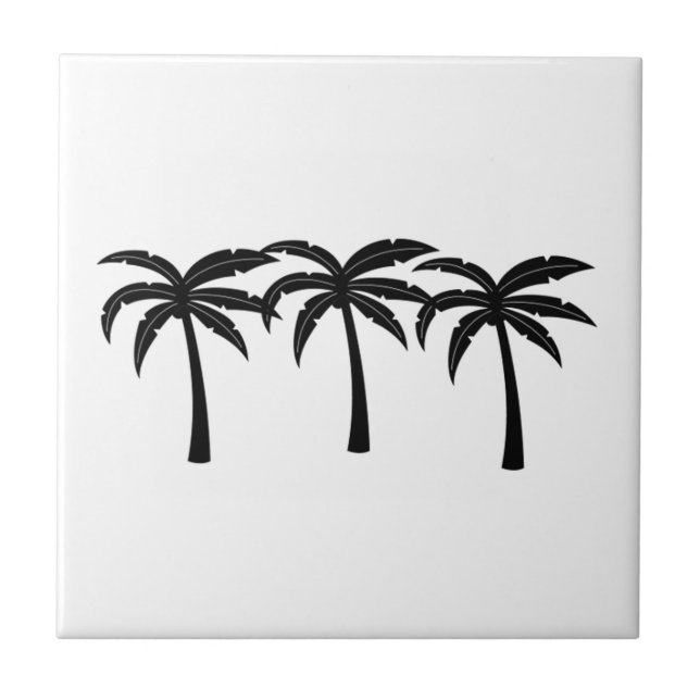 Tropical Palm Trees Ceramic Tile (Front)